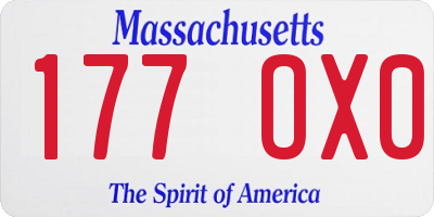 MA license plate 177OX0