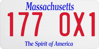MA license plate 177OX1