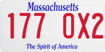 MA license plate 177OX2