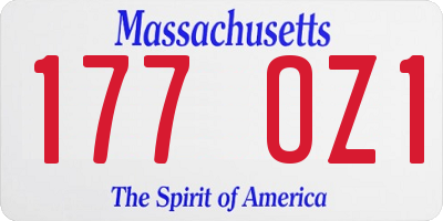 MA license plate 177OZ1