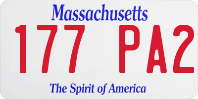 MA license plate 177PA2