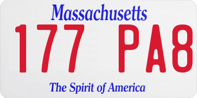 MA license plate 177PA8