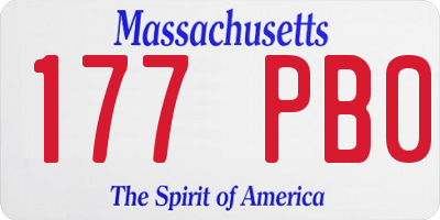 MA license plate 177PB0