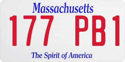 MA license plate 177PB1