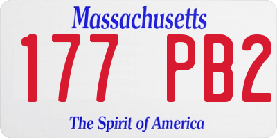 MA license plate 177PB2