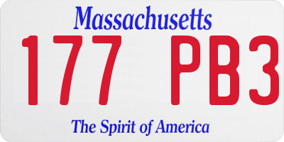 MA license plate 177PB3