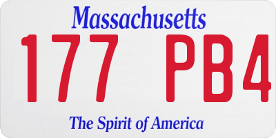 MA license plate 177PB4