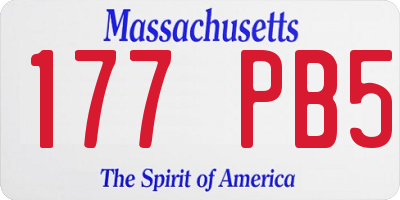 MA license plate 177PB5