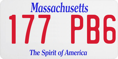 MA license plate 177PB6