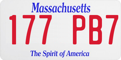 MA license plate 177PB7
