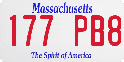 MA license plate 177PB8