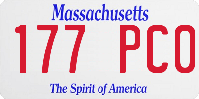 MA license plate 177PC0
