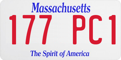 MA license plate 177PC1