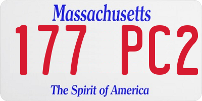 MA license plate 177PC2