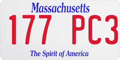 MA license plate 177PC3