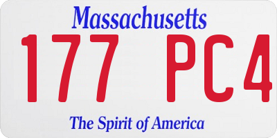 MA license plate 177PC4