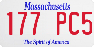 MA license plate 177PC5