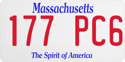 MA license plate 177PC6