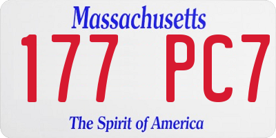 MA license plate 177PC7