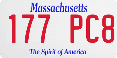 MA license plate 177PC8