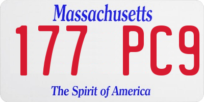 MA license plate 177PC9