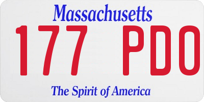 MA license plate 177PD0