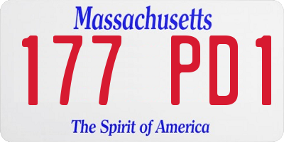 MA license plate 177PD1