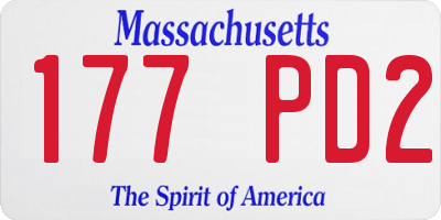 MA license plate 177PD2