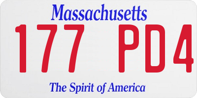 MA license plate 177PD4