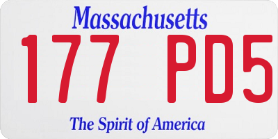 MA license plate 177PD5