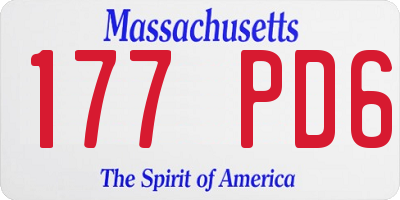 MA license plate 177PD6