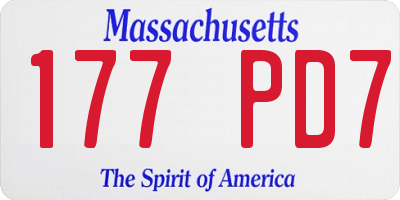 MA license plate 177PD7
