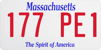 MA license plate 177PE1