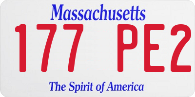 MA license plate 177PE2