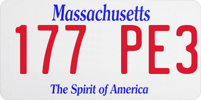 MA license plate 177PE3