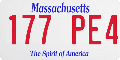 MA license plate 177PE4