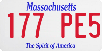 MA license plate 177PE5