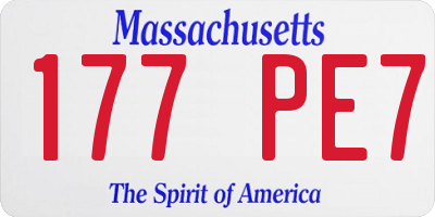 MA license plate 177PE7