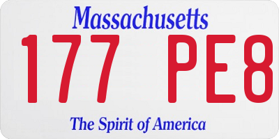 MA license plate 177PE8