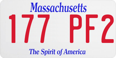 MA license plate 177PF2
