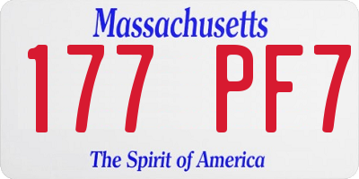 MA license plate 177PF7