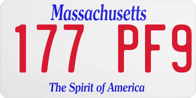 MA license plate 177PF9