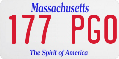 MA license plate 177PG0