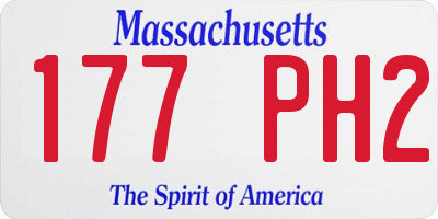 MA license plate 177PH2