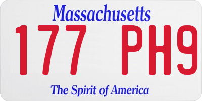 MA license plate 177PH9