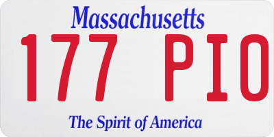 MA license plate 177PI0