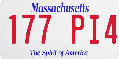 MA license plate 177PI4