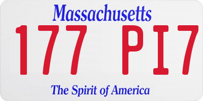MA license plate 177PI7