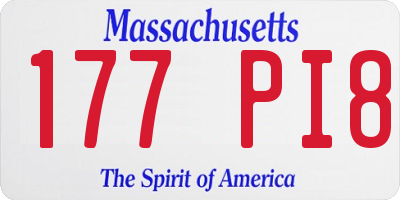 MA license plate 177PI8