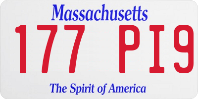 MA license plate 177PI9